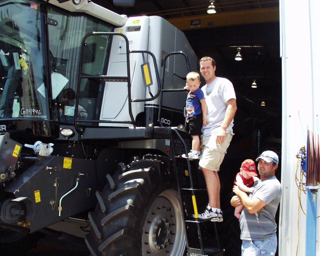 family on tractor